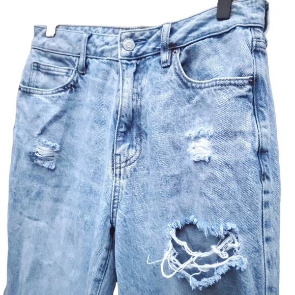 PacSun Eco Light Blue Distressed Mom Jeans Women's Size 26 Light Wash - Picture 8 of 16